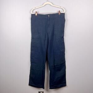 Carhartt small ripstop cargo scrub pants elastic waist medical bottoms dark blue